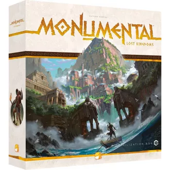Boîte de l'extension Monumental Lost Kingdoms pour le jeu de société Monumental