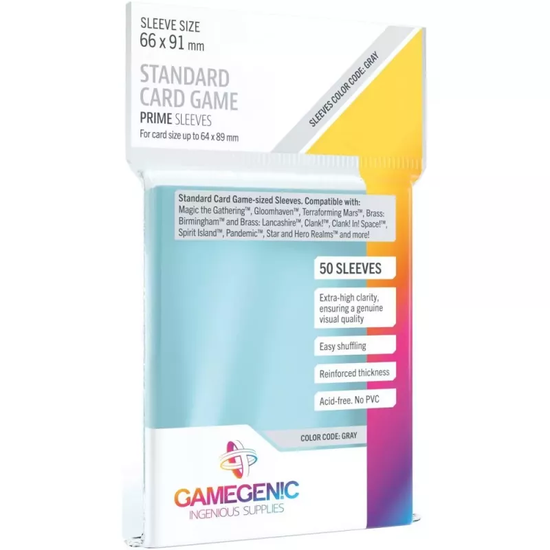 Gamegenic : 50 sleeves Prime Gray (66x91) Gamegenic : 50 sleeves Prime Gray (66x91)