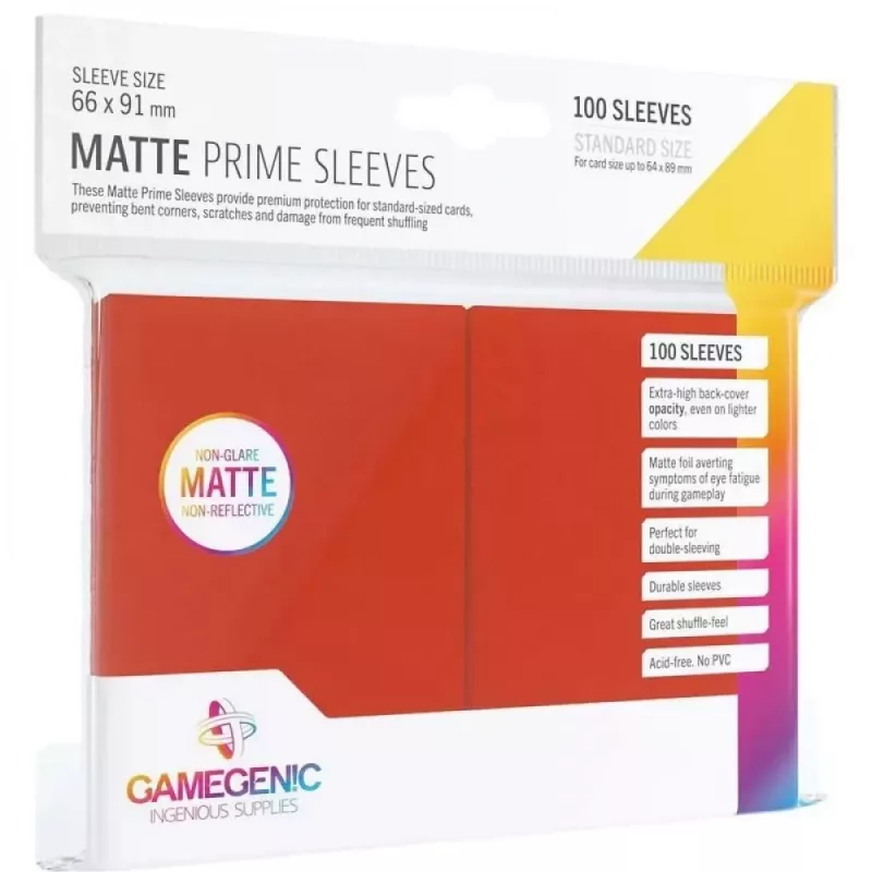 Gamegenic : 100 Sleeves Matte Prime Red (66x91) Gamegenic : 100 Sleeves Matte Prime Red (66x91)