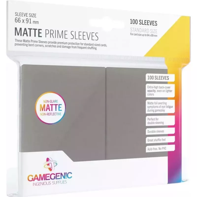 Gamegenic : 100 Sleeves Matte Prime Dark Gray (66x91) Gamegenic : 100 Sleeves Matte Prime Dark Gray (66x91)
