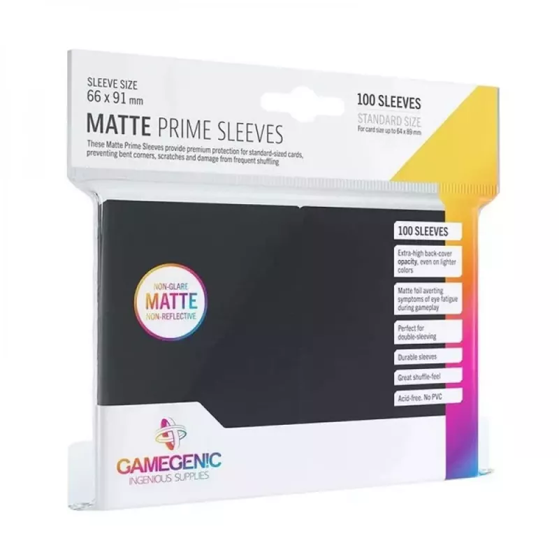 Gamegenic : 100 Sleeves Matte Prime Black (66x91) Gamegenic : 100 Sleeves Matte Prime Black (66x91)