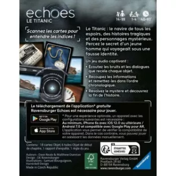 Jeu d'enquête audio Echoes Titanic - En Quête de Jeux