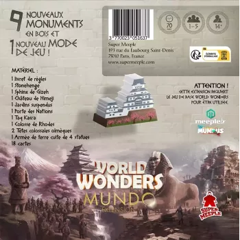 Extension pour le jeu World Wonders - Mundo - EN quête de jeux