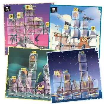 Jeu placement de tuiles familial Captain Flip - En quête de jeux