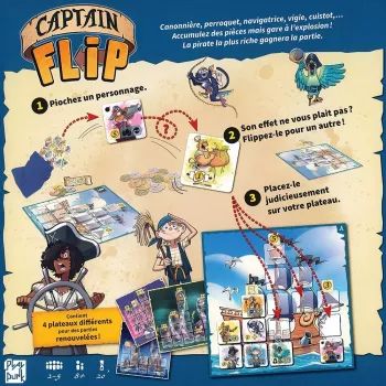 Jeu placement de tuiles familial Captain Flip - En quête de jeux