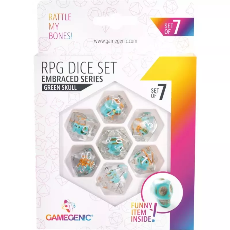 Set de dès RPG - Green Skull - En Quête de Jeux Set de dès RPG - Green Skull - En Quête de Jeux