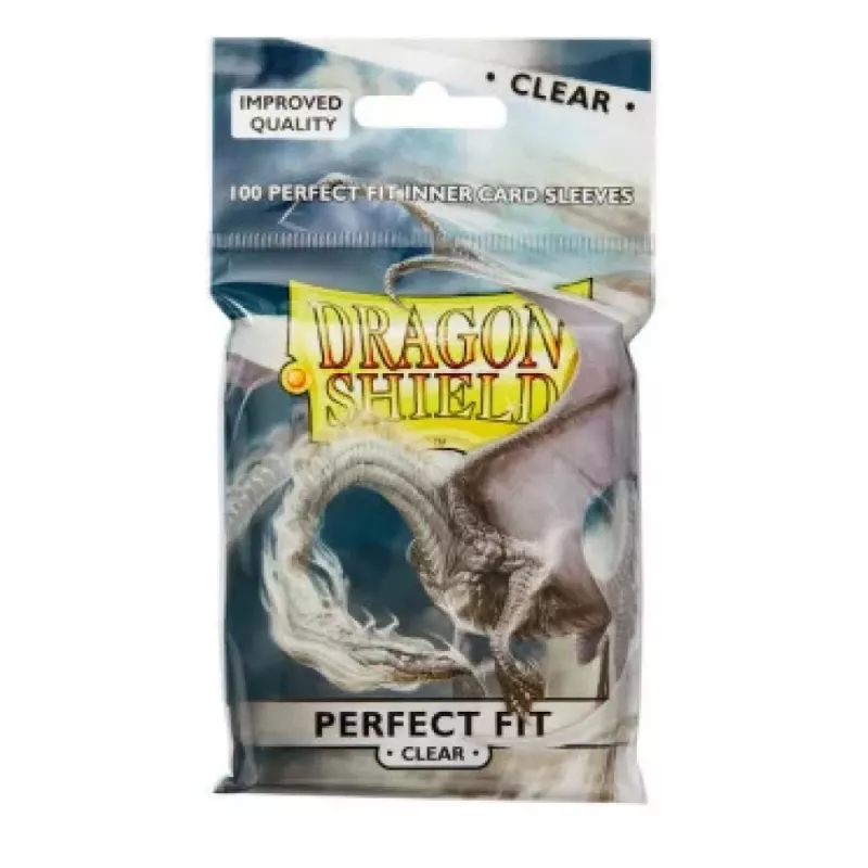 100 Protèges cartes 63x88mm - Dragon Shield - Sleeves Perfect Fit Clear - En quête de jeux 100 Protèges cartes 63x88mm - Dragon Shield - Sleeves Perfect Fit Clear - En quête de jeux