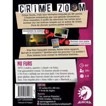 Jeu d'enquête - Crime zoom : No furs - En quête de jeux