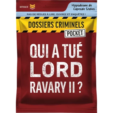 Jeu d'enquête - Dossiers Criminels Pocket - Qui a tué Lord Ravary II ? - En Quête de Jeux
