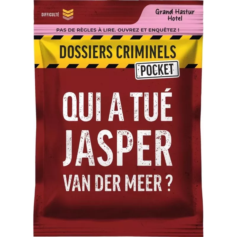 Jeu d'enquête - Dossiers Criminels Pocket - Qui a tué Jasper Van Der Meer ? - En Quête de Jeux