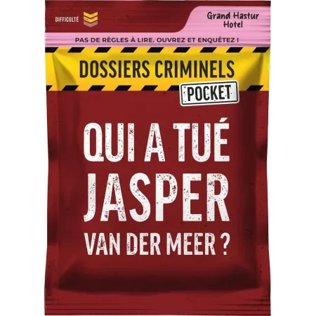 Jeu d'enquête - Dossiers Criminels Pocket - Qui a tué Jasper Van Der Meer ? - En Quête de Jeux