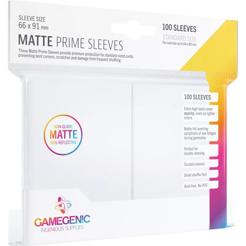 Gamegenic : 100 Sleeves Matte Prime White (66x91) Gamegenic : 100 Sleeves Matte Prime White (66x91)