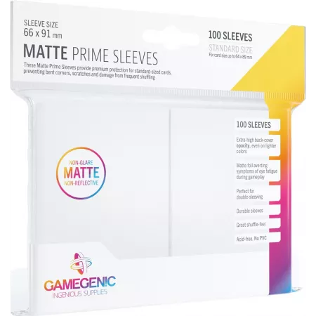 Gamegenic : 100 Sleeves Matte Prime White (66x91)