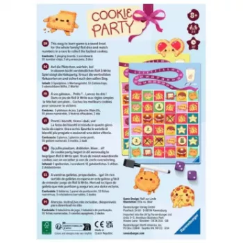 Jeu de Roll and Write - Cookie Party - En quête de jeux