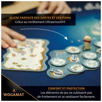 Pack tapis bleu (60x100) + piste de dès - En quête de jeux