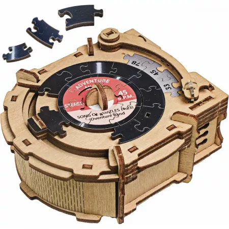 Casse-tête de type boîte-cadeau thème platine vinyle