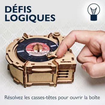 Casse-tête de type boîte-cadeau thème platine vinyle
