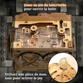 Casse-tête de type boîte-cadeau thème coffre-fort