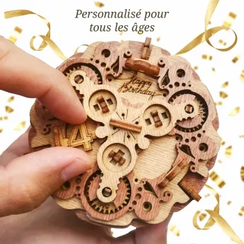 Casse-tête de type boîte-cadeau thème gâteau d'anniversaire