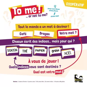 Jeu coopératif - To Me ! Or Not to Me ? - En quête de jeux
