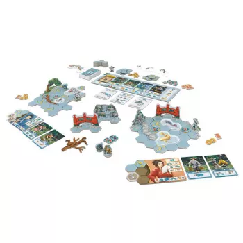 Koï est un jeu d'ambiance de tuiles et de cartes.