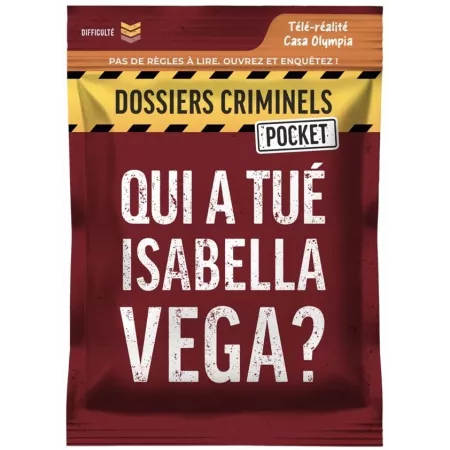 Jeu d'enquête - Qui a tué Isabella Vega ? - En quête de jeux