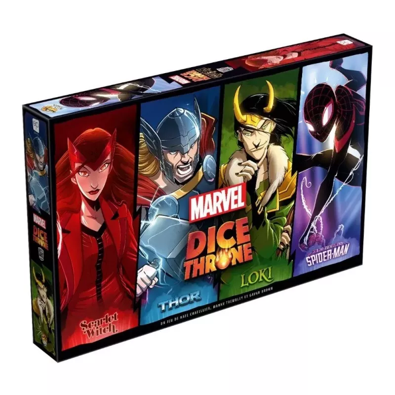 Jeu d'affrontement - Dice Throne Marvel : Scarlet Witch, Thor, Loki et Spider-man - En quête de jeux