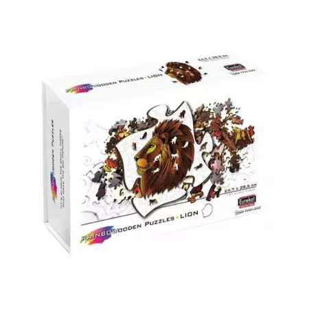 Rainbow Wooden Puzzle : Lion - En quête de jeux