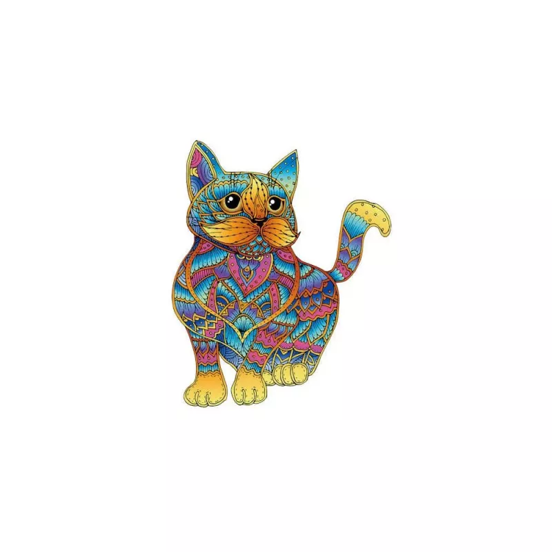 Rainbow Wooden Puzzle : Chat - En quête de jeux