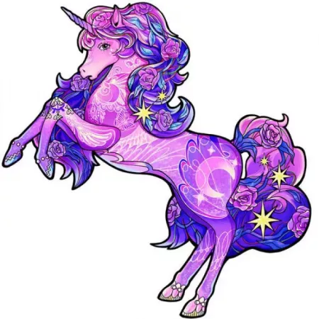 Rainbow Wooden Puzzle : Licorne - En quête de jeux
