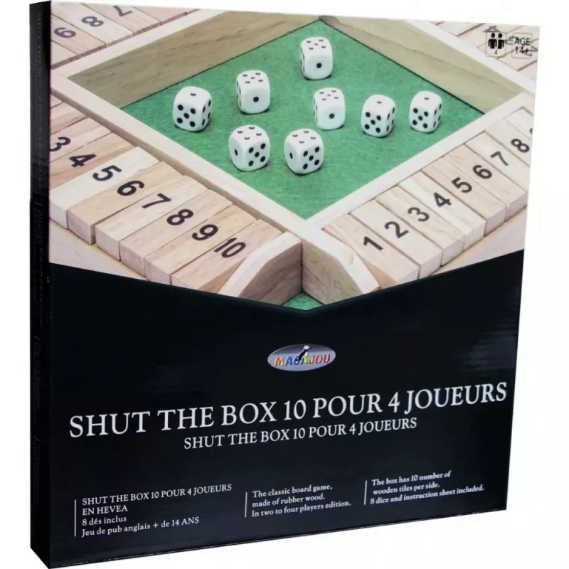 Jeu traditionnel Shut the Box 4 joueurs - En quête de jeux Jeu traditionnel Shut the Box 4 joueurs - En quête de jeux