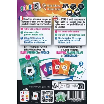 Jeu de cartes - Score 5 - En Quête de Jeux
