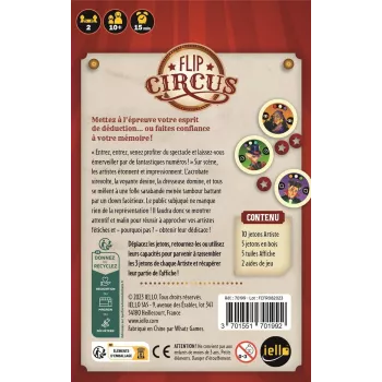 Flip Circus | Jeu de cartes combinaisons cirque