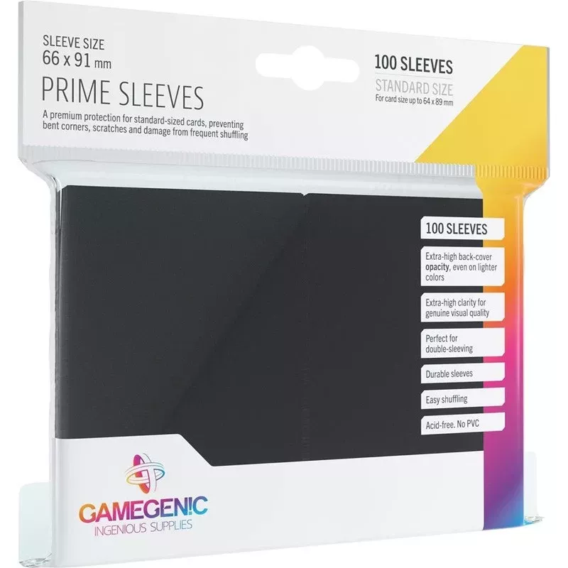 Protèges cartes - Sleeves Prime BlackGamegenic (x100) - En quête de jeux Protèges cartes - Sleeves Prime BlackGamegenic (x100) - En quête de jeux