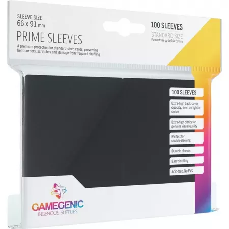 Protèges cartes - Sleeves Prime BlackGamegenic (x100) - En quête de jeux