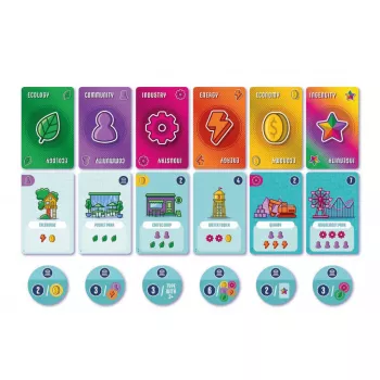 Jeu de dessin de cartes et construction - Point City - En quête de jeux