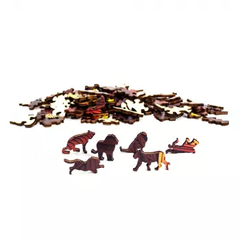 Rainbow Wooden Puzzle : Lion - En quête de jeux