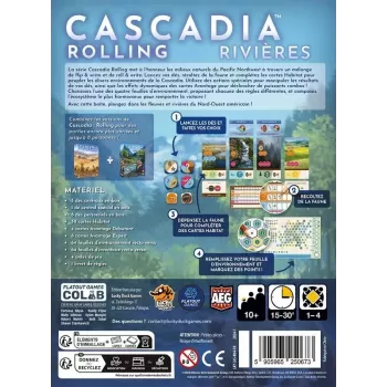 Jeu de roll and write - Cascadia Rolling : Rivières - En quête de jeux